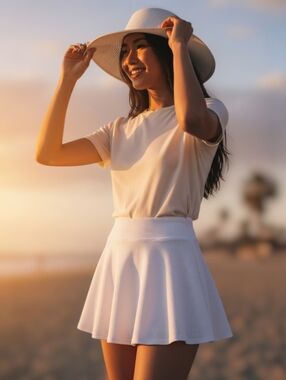 White Tennis Skort - Flared Athletic Skirt